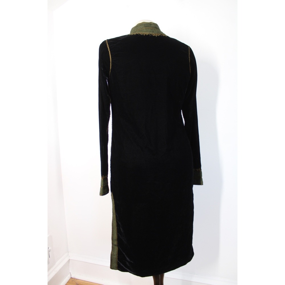 Maison du Caftan S? Casablanca Black Velvet Long Jacket Coat - Picture 5 of 10